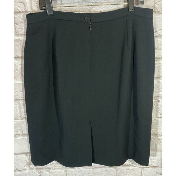 Garfield & Marks 16 Straight Black Ribbed Skirt Lined Slit Office Career 9782‎ - Picture 2 of 6